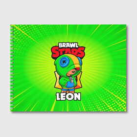 Альбом для рисования с принтом BRAWL STARS LEON в Санкт-Петербурге, 100% бумага
 | матовая бумага, плотность 200 мг. | brawl stars | leon | бравл старз