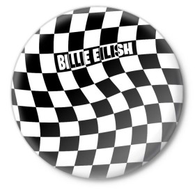 Значок с принтом BILLIE EILISH в Санкт-Петербурге,  металл | круглая форма, металлическая застежка в виде булавки | bad guy | billie | eilish | ocean eyes | айлиш | билли | девушка | клетка | певица | эйлиш