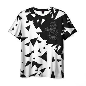 Мужская футболка 3D с принтом Brawl Stars в Санкт-Петербурге, 100% полиэфир | прямой крой, круглый вырез горловины, длина до линии бедер | brawl | crow | game | leon | spike | stars | ворон | игра | леон | спайк