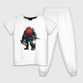 Детская пижама хлопок с принтом Deep Rock Galactic в Санкт-Петербурге, 100% хлопок |  брюки и футболка прямого кроя, без карманов, на брюках мягкая резинка на поясе и по низу штанин
 | Тематика изображения на принте: deep rock galactic dwarf гном
