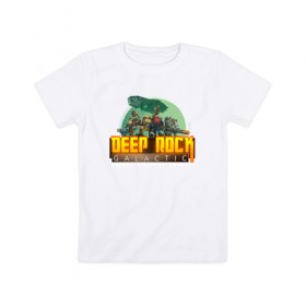 Детская футболка хлопок с принтом Deep Rock Galactic в Санкт-Петербурге, 100% хлопок | круглый вырез горловины, полуприлегающий силуэт, длина до линии бедер | Тематика изображения на принте: deep rock galactic dwarf гном