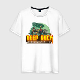 Мужская футболка хлопок с принтом Deep Rock Galactic в Санкт-Петербурге, 100% хлопок | прямой крой, круглый вырез горловины, длина до линии бедер, слегка спущенное плечо. | deep rock galactic dwarf гном