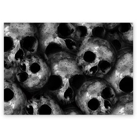 Поздравительная открытка с принтом Черепа в Санкт-Петербурге, 100% бумага | плотность бумаги 280 г/м2, матовая, на обратной стороне линовка и место для марки
 | skull | гот | готика | кости | костлявые | костлявый | неживое | неживой | неживые | нежить | скелет | скелетон | скелетоны | скелеты | череп | черепа | черепки | черепком | черепок | черепом | черепы