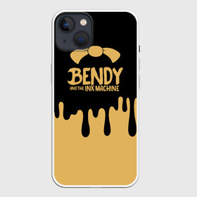 Чехол для iPhone 13 с принтом Bendy And The Ink Machine в Санкт-Петербурге,  |  | bendy | bendy and the ink machine | бенди | бени | бенни | детская | детям | игра | капли | компьютерная игра | краска | машина | подтеки | розовая | ужастик