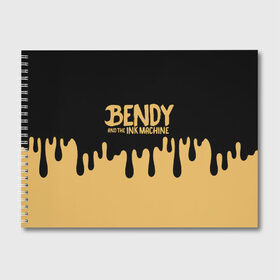 Альбом для рисования с принтом Bendy And The Ink Machine в Санкт-Петербурге, 100% бумага
 | матовая бумага, плотность 200 мг. | bendy | bendy and the ink machine | бенди | бени | бенни | детская | детям | игра | капли | компьютерная игра | краска | машина | подтеки | розовая | ужастик