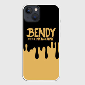 Чехол для iPhone 13 с принтом Bendy And The Ink Machine в Санкт-Петербурге,  |  | bendy | bendy and the ink machine | бенди | бени | бенни | детская | детям | игра | капли | компьютерная игра | краска | машина | подтеки | розовая | ужастик