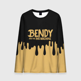 Мужской лонгслив 3D с принтом Bendy And The Ink Machine в Санкт-Петербурге, 100% полиэстер | длинные рукава, круглый вырез горловины, полуприлегающий силуэт | bendy | bendy and the ink machine | бенди | бени | бенни | детская | детям | игра | капли | компьютерная игра | краска | машина | подтеки | розовая | ужастик