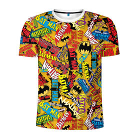Мужская футболка 3D спортивная с принтом Batman logos в Санкт-Петербурге, 100% полиэстер с улучшенными характеристиками | приталенный силуэт, круглая горловина, широкие плечи, сужается к линии бедра | bat man | batman | batman comics | caped crusader | dark knight | shtatbat | бетмен | брюс уэйн | бэт мен | бэтмен | тёмный рыцарь