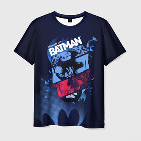 Мужская футболка 3D с принтом Gotham City Batman в Санкт-Петербурге, 100% полиэфир | прямой крой, круглый вырез горловины, длина до линии бедер | bat man | batman | batman comics | caped crusader | dark knight | shtatbat | бетмен | брюс уэйн | бэт мен | бэтмен | тёмный рыцарь