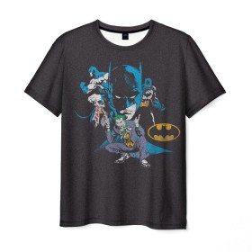 Мужская футболка 3D с принтом Batman classic в Санкт-Петербурге, 100% полиэфир | прямой крой, круглый вырез горловины, длина до линии бедер | bat man | batman | batman comics | caped crusader | comics | dark knight | shtatbat | бетмен | брюс уэйн | бэт мен | бэтмен | тёмный рыцарь