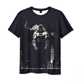 Мужская футболка 3D с принтом Batman в Санкт-Петербурге, 100% полиэфир | прямой крой, круглый вырез горловины, длина до линии бедер | bat man | batman | batman comics | caped crusader | comics | dark knight | shtatbat | бетмен | брюс уэйн | бэт мен | бэтмен | тёмный рыцарь