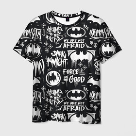 Мужская футболка 3D с принтом Batman в Санкт-Петербурге, 100% полиэфир | прямой крой, круглый вырез горловины, длина до линии бедер | bat man | batman | batman comics | caped crusader | comics | dark knight | shtatbat | бетмен | брюс уэйн | бэт мен | бэтмен | тёмный рыцарь