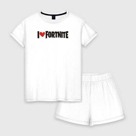 Женская пижама с шортиками хлопок с принтом Fortnite в Санкт-Петербурге, 100% хлопок | футболка прямого кроя, шорты свободные с широкой мягкой резинкой | battle royale | br | cataclysm | fortnait | fortnite | fortnite 2 | fortnite black hole | fortnite chapter 2 | game | games | бх | фортнайт | фортнайт глава 2 | фортнайт чёрная дыра