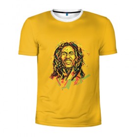 Мужская футболка 3D спортивная с принтом Bob Marley в Санкт-Петербурге, 100% полиэстер с улучшенными характеристиками | приталенный силуэт, круглая горловина, широкие плечи, сужается к линии бедра | Тематика изображения на принте: 
