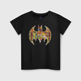 Детская футболка хлопок с принтом BAT logo в Санкт-Петербурге, 100% хлопок | круглый вырез горловины, полуприлегающий силуэт, длина до линии бедер | bat man | batman | batman comics | caped crusader | comics | dark knight | shtatbat | бетмен | брюс уэйн | бэт мен | бэтмен | тёмный рыцарь