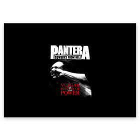 Поздравительная открытка с принтом Pantera в Санкт-Петербурге, 100% бумага | плотность бумаги 280 г/м2, матовая, на обратной стороне линовка и место для марки
 | Тематика изображения на принте: american | anselmo | havy metal | pantera | philip anselmo | trash metal | ансельмо | пантера | фил ансельмо