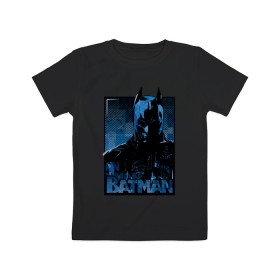 Детская футболка хлопок с принтом Batman в Санкт-Петербурге, 100% хлопок | круглый вырез горловины, полуприлегающий силуэт, длина до линии бедер | Тематика изображения на принте: bat man | batman | batman comics | caped crusader | comics | dark knight | бетмен | брюс уэйн | бэт мен | бэтмен | тёмный рыцарь