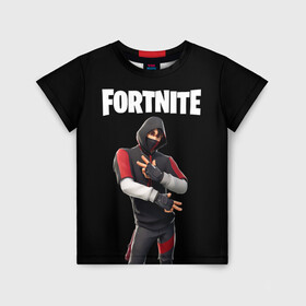 Детская футболка 3D с принтом FORTNITE IKONIK (КАПЮШОН) в Санкт-Петербурге, 100% гипоаллергенный полиэфир | прямой крой, круглый вырез горловины, длина до линии бедер, чуть спущенное плечо, ткань немного тянется | Тематика изображения на принте: fnchap2 | fortnite | fortnite 2 | fortnite x | ikonik | marshmello | иконик | маршмелло | фортнайт | фортнайт 2 | фортнайт глава 2