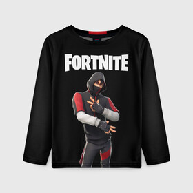 Детский лонгслив 3D с принтом FORTNITE IKONIK (КАПЮШОН) в Санкт-Петербурге, 100% полиэстер | длинные рукава, круглый вырез горловины, полуприлегающий силуэт
 | Тематика изображения на принте: fnchap2 | fortnite | fortnite 2 | fortnite x | ikonik | marshmello | иконик | маршмелло | фортнайт | фортнайт 2 | фортнайт глава 2