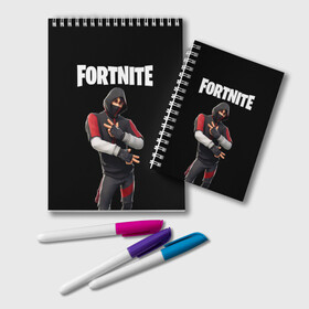 Блокнот с принтом FORTNITE IKONIK (КАПЮШОН) в Санкт-Петербурге, 100% бумага | 48 листов, плотность листов — 60 г/м2, плотность картонной обложки — 250 г/м2. Листы скреплены удобной пружинной спиралью. Цвет линий — светло-серый
 | Тематика изображения на принте: fnchap2 | fortnite | fortnite 2 | fortnite x | ikonik | marshmello | иконик | маршмелло | фортнайт | фортнайт 2 | фортнайт глава 2