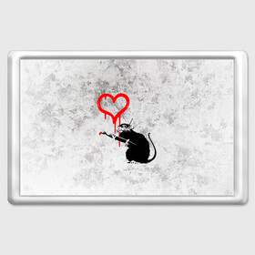 Магнит 45*70 с принтом BANKSY | БЭНКСИ | СЕРДЦЕ | LOVE в Санкт-Петербурге, Пластик | Размер: 78*52 мм; Размер печати: 70*45 | Тематика изображения на принте: banksy | heart | бэнкси | сердце