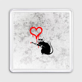 Магнит 55*55 с принтом BANKSY | БЭНКСИ | СЕРДЦЕ | LOVE в Санкт-Петербурге, Пластик | Размер: 65*65 мм; Размер печати: 55*55 мм | Тематика изображения на принте: banksy | heart | бэнкси | сердце