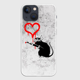 Чехол для iPhone 13 mini с принтом BANKSY | БЭНКСИ | СЕРДЦЕ | LOVE в Санкт-Петербурге,  |  | Тематика изображения на принте: banksy | heart | бэнкси | сердце
