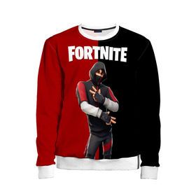 Детский свитшот 3D с принтом FORTNITE IKONIK в Санкт-Петербурге, 100% полиэстер | свободная посадка, прямой крой, мягкая тканевая резинка на рукавах и понизу свитшота | fortnite | fortnite 2 | fortnite x маршмелло | ikonik | marshmello | ninja | ninja streamer | иконик | ниндзя | фортнайт | фортнайт 2 | фортнайт глава 2