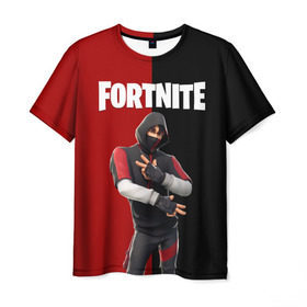 Мужская футболка 3D с принтом FORTNITE IKONIK в Санкт-Петербурге, 100% полиэфир | прямой крой, круглый вырез горловины, длина до линии бедер | fortnite | fortnite 2 | fortnite x маршмелло | ikonik | marshmello | ninja | ninja streamer | иконик | ниндзя | фортнайт | фортнайт 2 | фортнайт глава 2