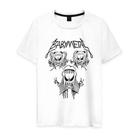 Мужская футболка хлопок с принтом BABYMETAL в Санкт-Петербурге, 100% хлопок | прямой крой, круглый вырез горловины, длина до линии бедер, слегка спущенное плечо. | babymetal | j pop | japan | бэбиметал | дэт метал | каваий метал | моа кикути | судзука накамото | юи мидзуно | япония