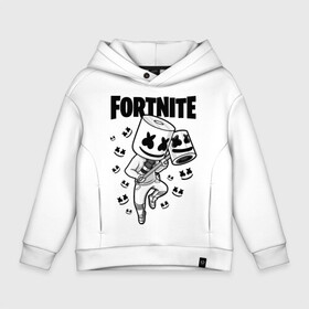 Детское худи Oversize хлопок с принтом FORTNITE MARSHMELLO в Санкт-Петербурге, френч-терри — 70% хлопок, 30% полиэстер. Мягкий теплый начес внутри —100% хлопок | боковые карманы, эластичные манжеты и нижняя кромка, капюшон на магнитной кнопке | chapter 2 | fortnite | marshmello | диджей | игры | маршмэллоу | молоток | фортнайт