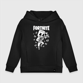 Детское худи Oversize хлопок с принтом FORTNITE MARSHMELLO в Санкт-Петербурге, френч-терри — 70% хлопок, 30% полиэстер. Мягкий теплый начес внутри —100% хлопок | боковые карманы, эластичные манжеты и нижняя кромка, капюшон на магнитной кнопке | chapter 2 | fortnite | marshmello | диджей | игры | маршмэллоу | молоток | фортнайт