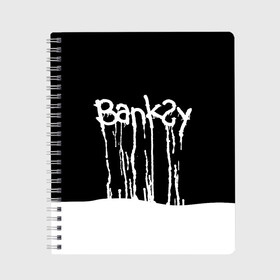 Тетрадь с принтом Banksy в Санкт-Петербурге, 100% бумага | 48 листов, плотность листов — 60 г/м2, плотность картонной обложки — 250 г/м2. Листы скреплены сбоку удобной пружинной спиралью. Уголки страниц и обложки скругленные. Цвет линий — светло-серый
 | Тематика изображения на принте: art | banksy | street | street art | арт | бэнкси | стрит | стрит арт