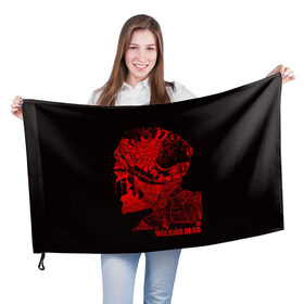Флаг 3D с принтом The Walking Dead в Санкт-Петербурге, 100% полиэстер | плотность ткани — 95 г/м2, размер — 67 х 109 см. Принт наносится с одной стороны | 