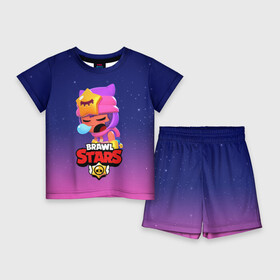 Детский костюм с шортами 3D с принтом BRAWL STARS  SANDY в Санкт-Петербурге,  |  | brawl | bull | colt | crow | game | games | leon | online | penny | poco | sandy | shelly | spike | star | stars | wanted | брав | бравл | браво | звезда | звезды | игра | игры | лого | онлайн | сенди | старс | сэнди