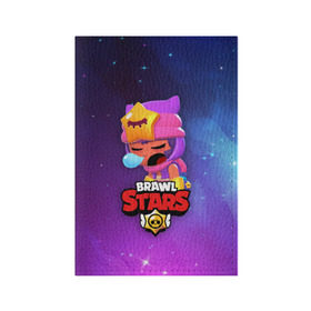 Обложка для паспорта матовая кожа с принтом SANDY SPACE (Brawl Stars) в Санкт-Петербурге, натуральная матовая кожа | размер 19,3 х 13,7 см; прозрачные пластиковые крепления | Тематика изображения на принте: brawl | bull | colt | crow | game | games | leon | online | penny | poco | sandy | shelly | spike | star | stars | wanted | брав | бравл | браво | звезда | звезды | игра | игры | лого | онлайн | сенди | старс | сэнди