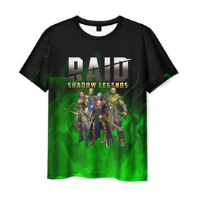 Мужская футболка 3D с принтом RAID SHADOW LEGENDS в Санкт-Петербурге, 100% полиэфир | прямой крой, круглый вырез горловины, длина до линии бедер | raid shadow legends | raid: shadow legends | rsl | рейд легенды теней