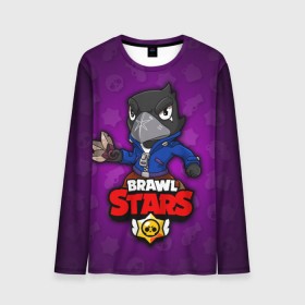 Мужской лонгслив 3D с принтом BRAWL STARS CROW в Санкт-Петербурге, 100% полиэстер | длинные рукава, круглый вырез горловины, полуприлегающий силуэт | Тематика изображения на принте: brawl stars | brawl stars crow | brawler | crow | бравл старз | бравлер | ворон