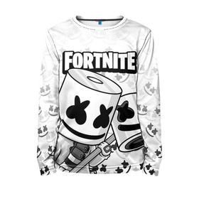 Детский лонгслив 3D с принтом FORTNITE MARSHMELLO в Санкт-Петербурге, 100% полиэстер | длинные рукава, круглый вырез горловины, полуприлегающий силуэт
 | chapter 2 | fortnite | marshmello | диджей | игры | маршмэллоу | молоток | фортнайт