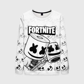 Мужской свитшот 3D с принтом FORTNITE MARSHMELLO в Санкт-Петербурге, 100% полиэстер с мягким внутренним слоем | круглый вырез горловины, мягкая резинка на манжетах и поясе, свободная посадка по фигуре | chapter 2 | fortnite | marshmello | диджей | игры | маршмэллоу | молоток | фортнайт