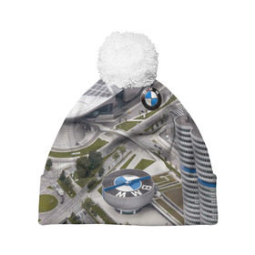 Шапка 3D c помпоном с принтом BMW city в Санкт-Петербурге, 100% полиэстер | универсальный размер, печать по всей поверхности изделия | bmw | buildings | city | germany | munich | prestige | бмв | германия | город | здания | мюнхен | престиж