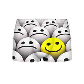 Мужские трусы 3D с принтом EMOJI 2019 в Санкт-Петербурге, 50% хлопок, 50% полиэстер | классическая посадка, на поясе мягкая тканевая резинка | Тематика изображения на принте: emoji | настроение | позитив | смайлики | смайлы | стикеры | текстура смайл | улыбки | фон смайл | эмодзи
