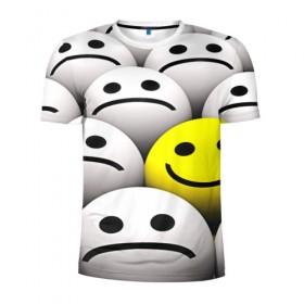 Мужская футболка 3D спортивная с принтом EMOJI 2019 в Санкт-Петербурге, 100% полиэстер с улучшенными характеристиками | приталенный силуэт, круглая горловина, широкие плечи, сужается к линии бедра | emoji | настроение | позитив | смайлики | смайлы | стикеры | текстура смайл | улыбки | фон смайл | эмодзи
