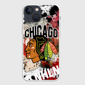 Чехол для iPhone 13 mini с принтом Chicago Blackhawks в Санкт-Петербурге,  |  | blackhawks | chicago | chicago blackhawks | hockey | nhl | usa | блэкхокс | нхл | спорт | сша | хоккей | чикаго | чикаго блэкхокс | шайба