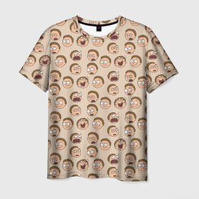 Мужская футболка 3D с принтом Эмоции Морти в Санкт-Петербурге, 100% полиэфир | прямой крой, круглый вырез горловины, длина до линии бедер | dsgnosadchaya | rick  morty | vdosadir | джастин ройланд | дэн хармон | миссикс | плюмбус | рик и морти | эмоции