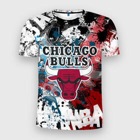 Мужская футболка 3D спортивная с принтом Чикаго Буллз в Санкт-Петербурге, 100% полиэстер с улучшенными характеристиками | приталенный силуэт, круглая горловина, широкие плечи, сужается к линии бедра | Тематика изображения на принте: bulls | chicago | chicago bulls | nba | баскетбол | буллз | нба | чикаго | чикаго буллз