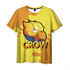 Мужская футболка 3D с принтом Crow (Brawl Stars) в Санкт-Петербурге, 100% полиэфир | прямой крой, круглый вырез горловины, длина до линии бедер | brawl stars | crow | game | leon | бравл | бравл стар | бравл старс | ворон | ворона | детская | детям | игра | компьютерная игра | кров | леон | персонаж | развлечение