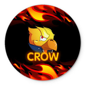 Коврик для мышки круглый с принтом Crow (Brawl Stars) в Санкт-Петербурге, резина и полиэстер | круглая форма, изображение наносится на всю лицевую часть | brawl stars | crow | game | leon | бравл | бравл стар | бравл старс | ворон | ворона | детская | детям | игра | компьютерная игра | кров | леон | персонаж | развлечение