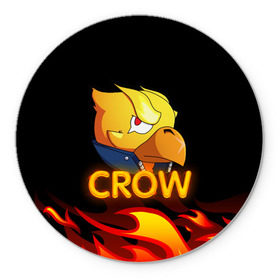 Коврик для мышки круглый с принтом Crow (Brawl Stars) в Санкт-Петербурге, резина и полиэстер | круглая форма, изображение наносится на всю лицевую часть | brawl stars | crow | game | leon | бравл | бравл стар | бравл старс | ворон | ворона | детская | детям | игра | компьютерная игра | кров | леон | персонаж | развлечение