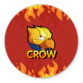 Коврик для мышки круглый с принтом Crow (Brawl Stars) в Санкт-Петербурге, резина и полиэстер | круглая форма, изображение наносится на всю лицевую часть | brawl stars | crow | game | leon | бравл | бравл стар | бравл старс | ворон | ворона | детская | детям | игра | компьютерная игра | кров | леон | персонаж | развлечение